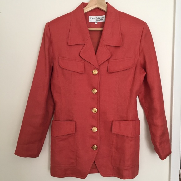 Vintage Italian Coral Blazer - Picture 8 of 12